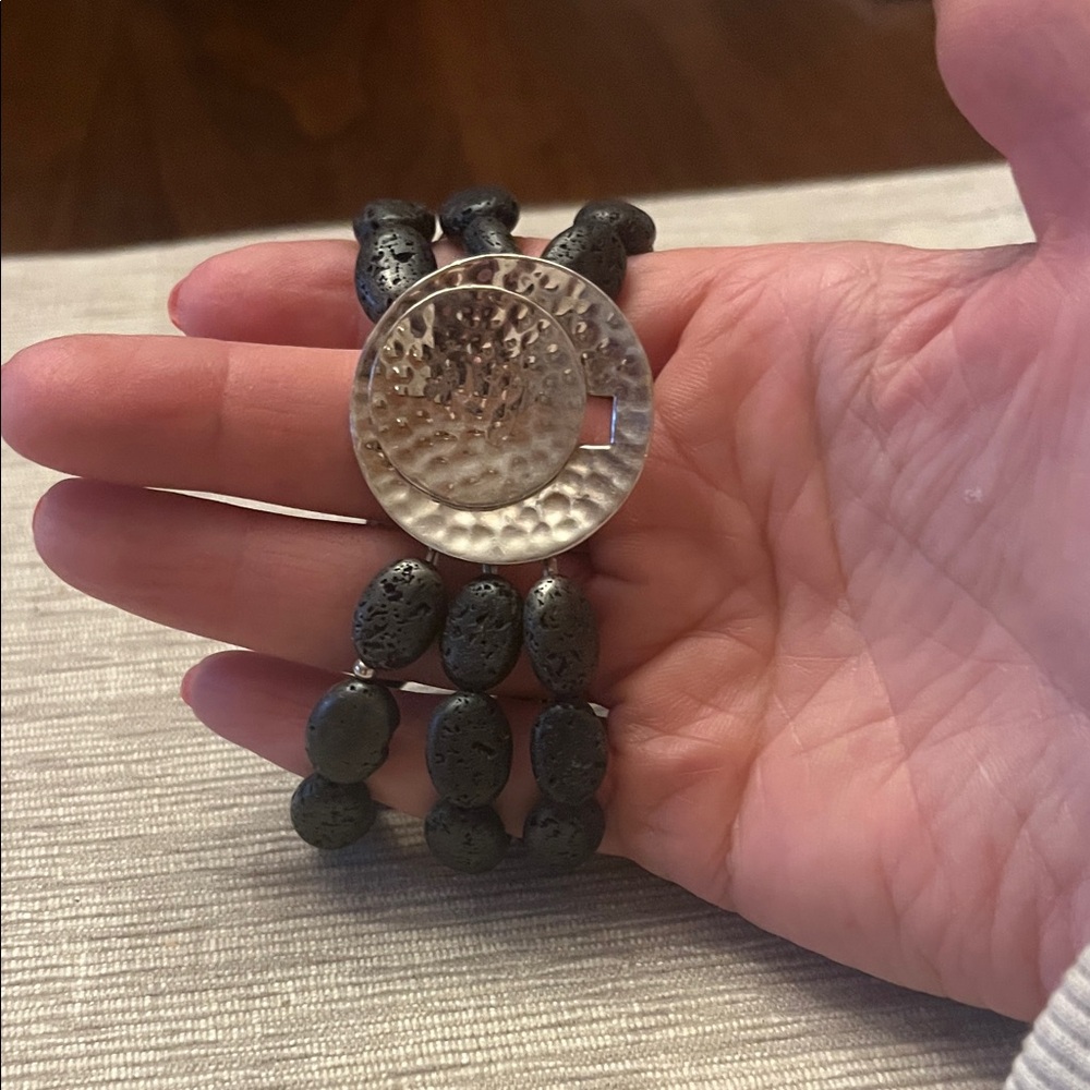 Silpada Silver and Black Beaded Bracelet